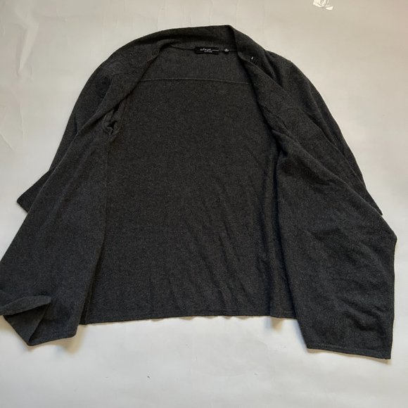 Saks Fifth avenue gray 100% cashmere crystal beaded Sweater open Cardigan size M - Picture 9 of 14